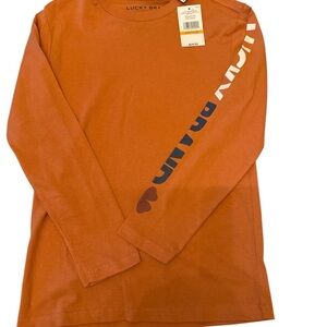 Lucky Brand Orange Long Sleeve Tee Casual Cotton